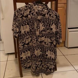 Indian / Tibetan Pattern Casual Dress Shirt